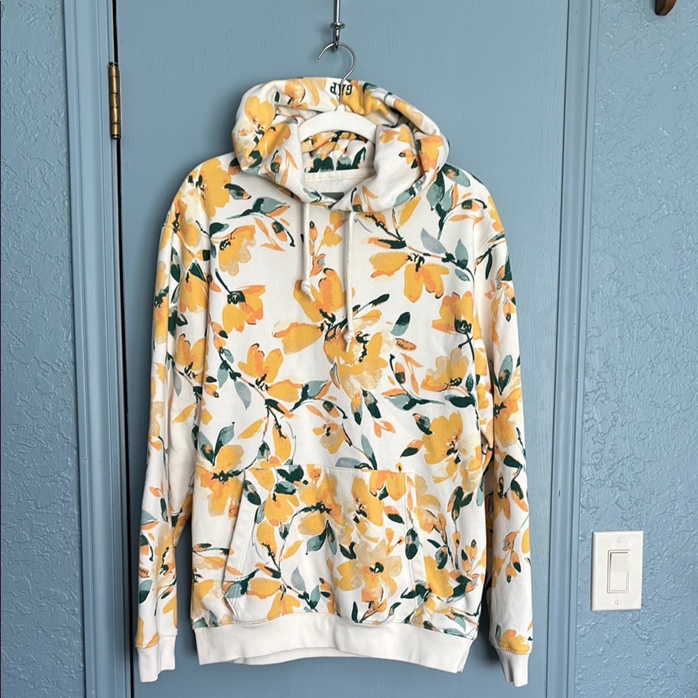 GAP Yellow and Green Floral Hoodie